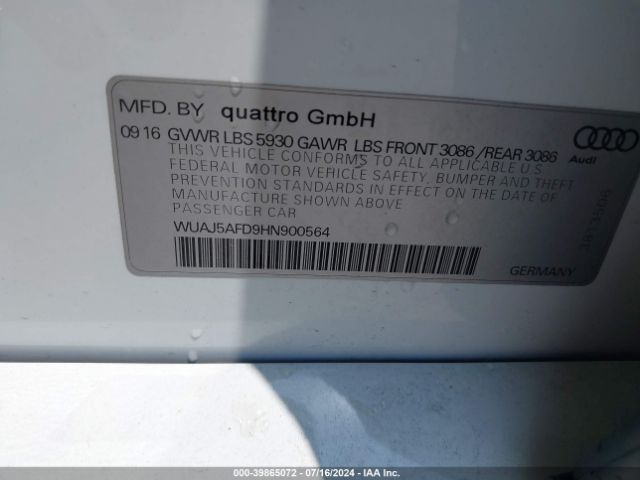 WUAJ5AFD9HN900564 Audi S8 4.0t Plus