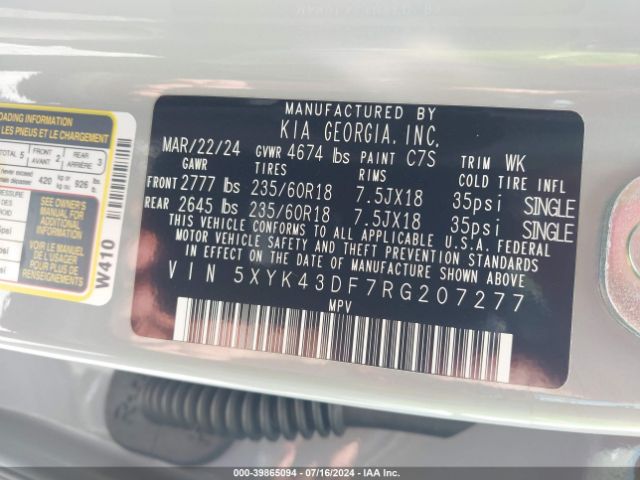 5XYK43DF7RG207277 KIA Sportage Sx
