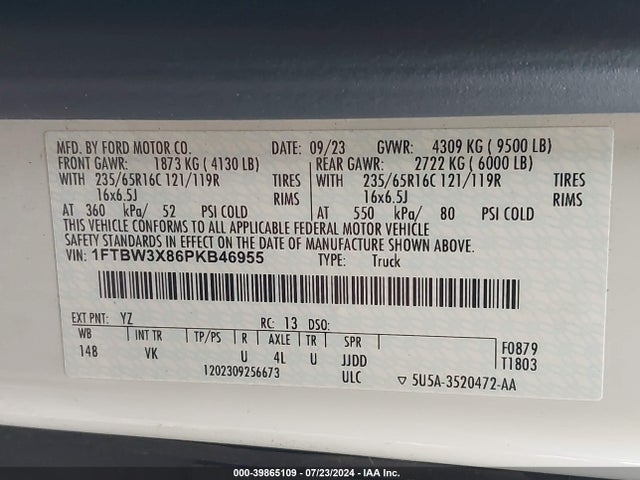 Ford Transit-350 Cargo Van 2023 1FTBW3X86PKB46955 Image 9