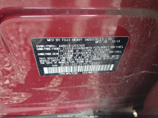 JF2SJARC8FH529040 Subaru Forester 2.5i Limited