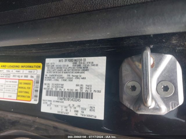 1FA6P8CF8F5433345 Ford Mustang Gt Premium
