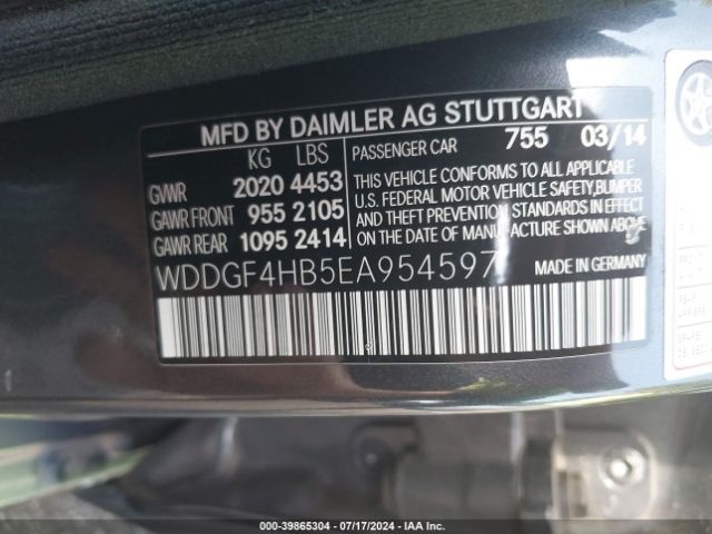 WDDGF4HB5EA954597 Mercedes-Benz C 250 Luxury/sport