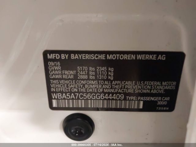 WBA5A7C56GG644409 BMW 528i Xdrive