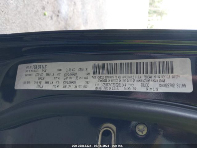 1C6RR7NT3GS281144 RAM 1500 Laramie