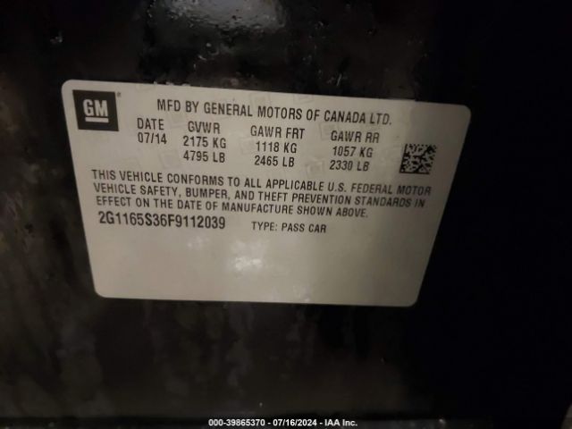 2G1165S36F9112039 Chevrolet IMPALA 2LZ