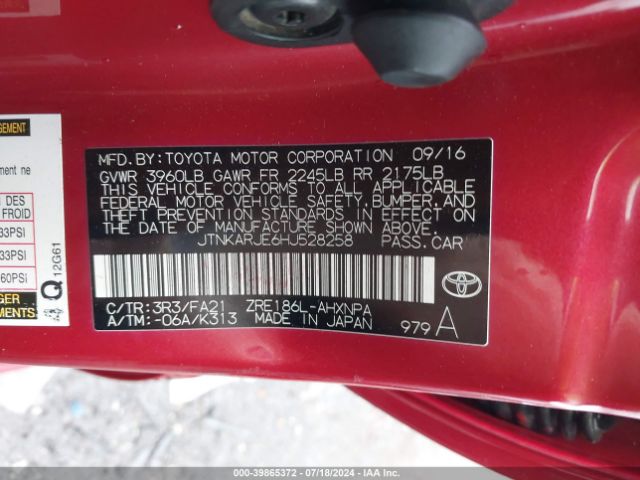 JTNKARJE6HJ528258 Toyota COROLLA IM