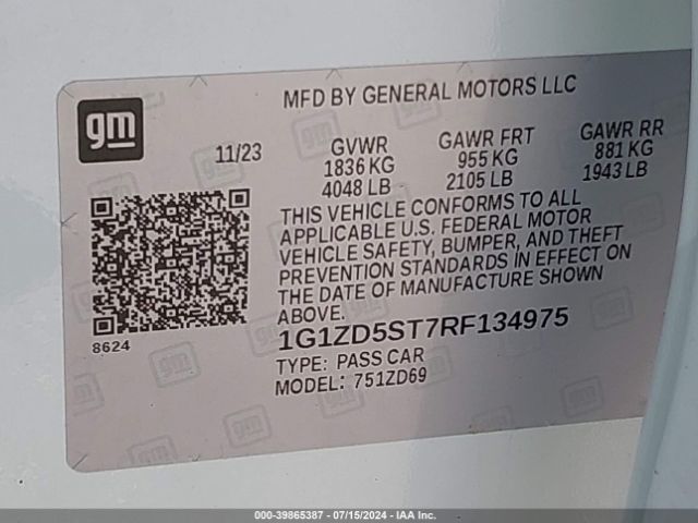 1G1ZD5ST7RF134975 Chevrolet MALIBU LT