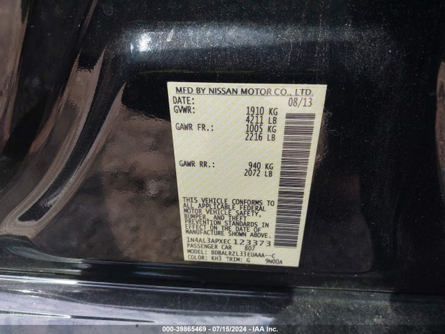 Nissan Altima 2.5 S 2014 1N4AL3APXEC123373 Image 9