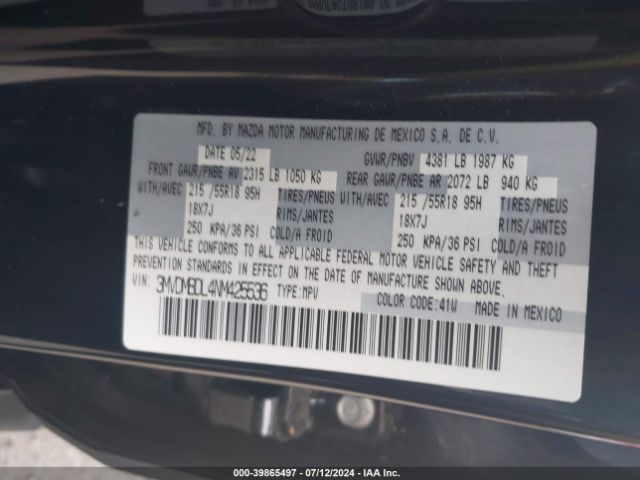 3MVDMBDL4NM425536 Mazda Cx-30 Premium