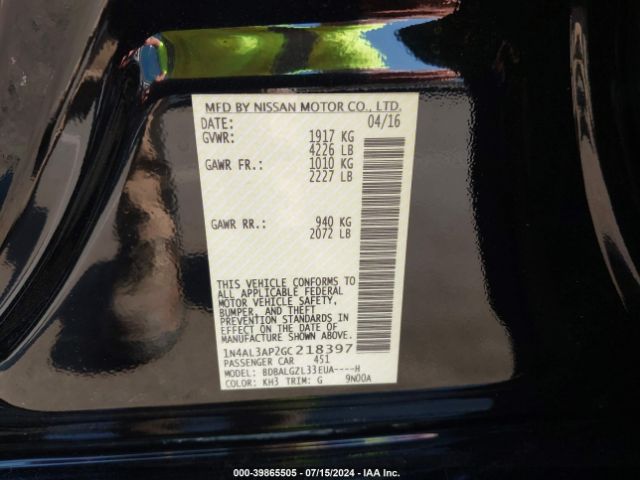 1N4AL3AP2GC218397 Nissan Altima 2.5 S