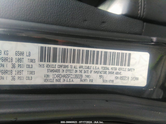 Dodge Durango Sxt 2015 1C4RDHAG5FC139229 Image 9