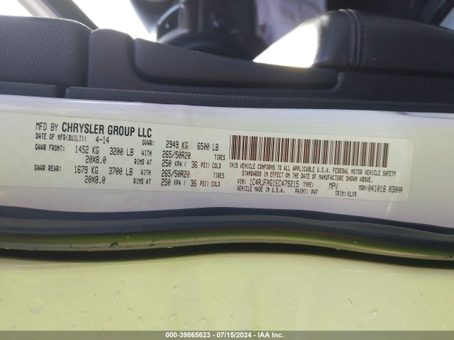 1C4RJFAG1EC479215 Jeep Grand Cherokee Altitude