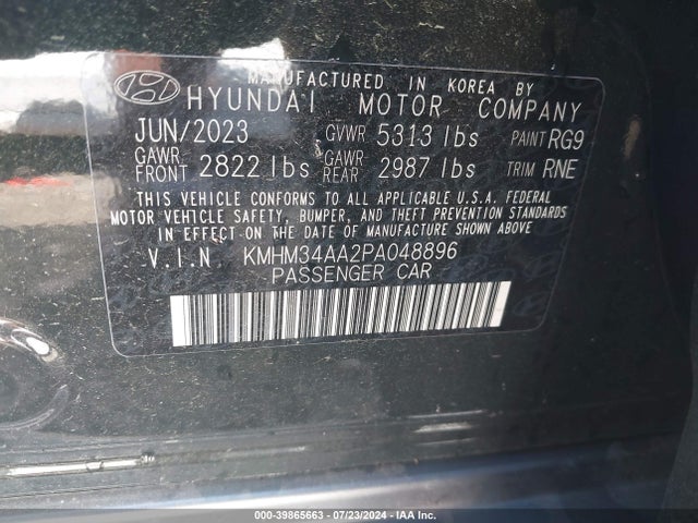 KMHM34AA2PA048896 Hyundai Ioniq 6 Sel