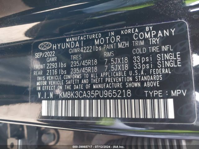 KM8K3CA35PU965218 Hyundai Kona N Line
