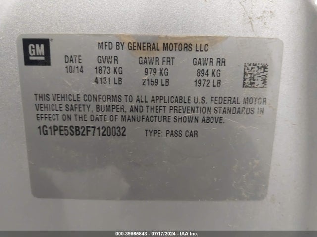 Chevrolet Cruze 2lt Auto 2015 1G1PE5SB2F7120032 Image 9