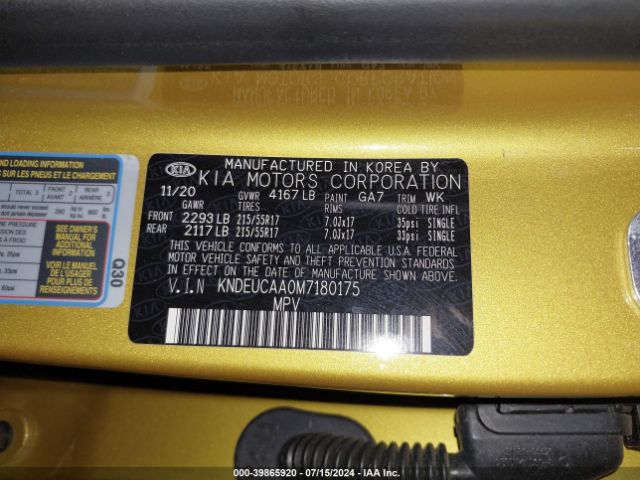KNDEUCAA0M7180175 KIA SELTOS S