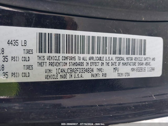 Jeep Compass Altitude Edition 2015 1C4NJCBA2FD334834 Image 9