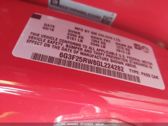 6G3F25RW8GL224282 Chevrolet SS