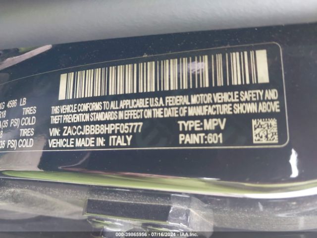 ZACCJBBB8HPF05777 Jeep Renegade Latitude 4x4