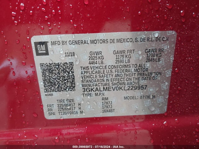 GMC Terrain Sle 2019 3GKALMEV0KL229957 Image 9
