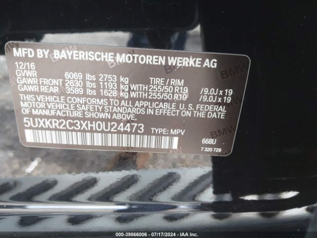 5UXKR2C3XH0U24473 BMW X5 Sdrive35i