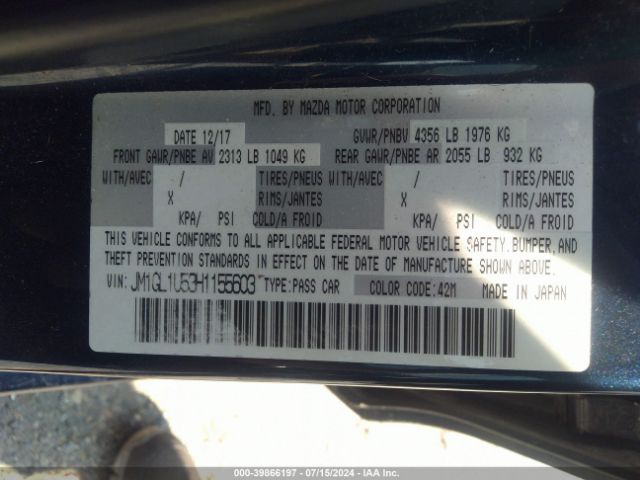 JM1GL1U53H1155603 Mazda Mazda6 Sport