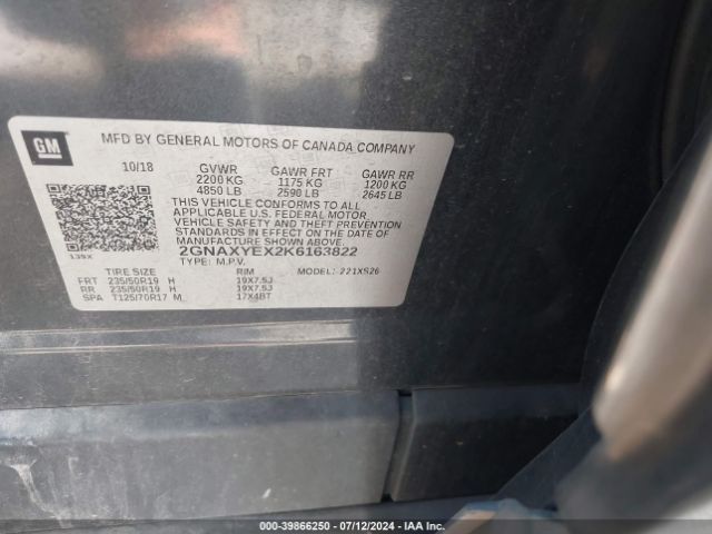 2GNAXYEX2K6163822 Chevrolet Equinox Premier