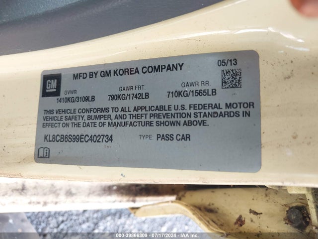 Chevrolet Spark Ls Auto 2014 KL8CB6S99EC402734 Image 9