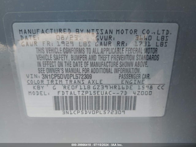 Nissan Kicks Sr Xtronic Cvt 2023 3N1CP5DV0PL572309 Image 9
