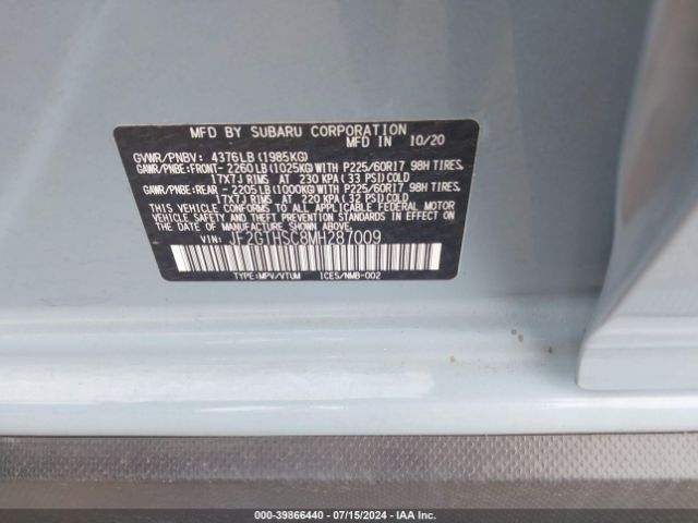 JF2GTHSC8MH287009 Subaru Crosstrek Sport