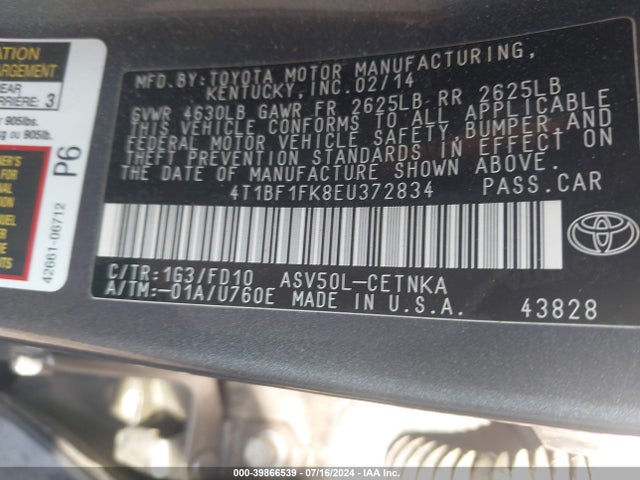 Toyota CAMRY LE 2014 4T1BF1FK8EU372834 Image 9