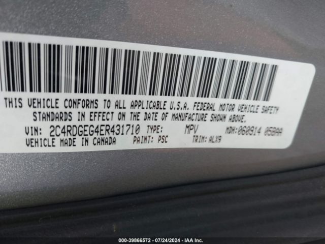 2C4RDGEG4ER431710 Dodge Grand Caravan R/t
