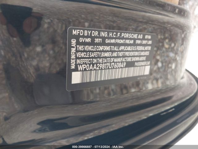 2007 PORSCHE CAYMAN WP0AA29817U760849 Photo 8