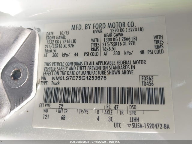 Ford Transit Connect Xl 2016 NM0LS7E75G1253676 Image 9