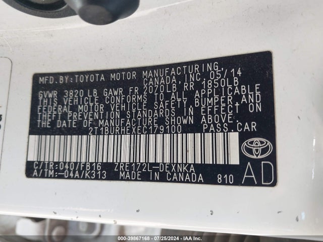 Toyota COROLLA LE 2014 2T1BURHEXEC179100 Image 9