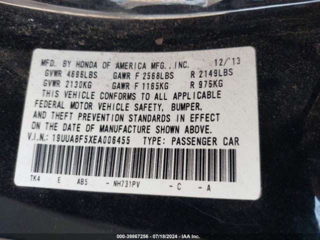 19UUA8F5XEA006455 Acura Tl 3.5