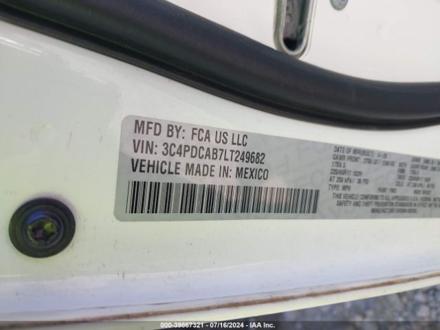 3C4PDCAB7LT249682 Dodge Journey Se Value