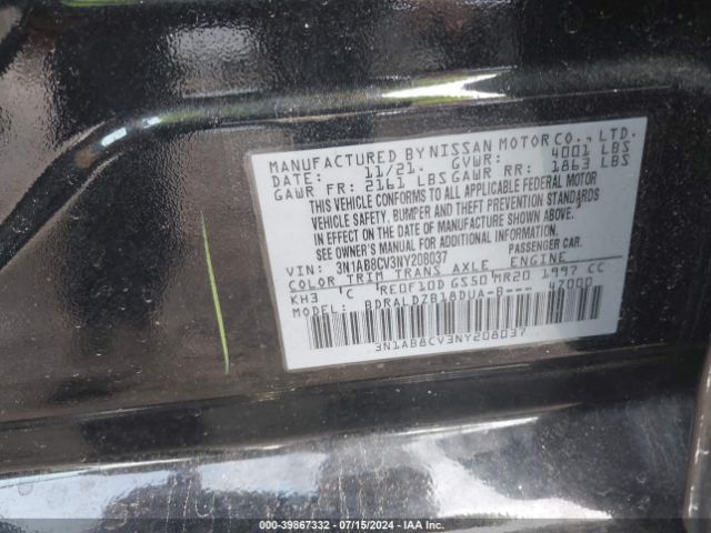 3N1AB8CV3NY208037 Nissan Sentra Sv Xtronic Cvt
