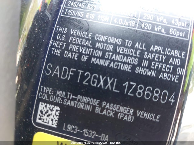 2020 JAGUAR E-PACE SADFT2GXXL1Z86804 Photo 8