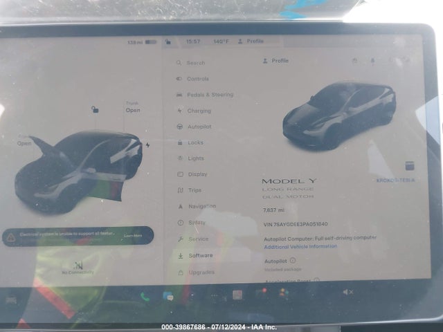 7SAYGDEE3PA051840 Tesla Model Y Awd/long Range Dual Motor All-wheel Drive