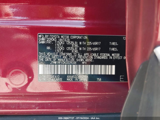 Toyota Rav4 Xle 2019 JTMW1RFV2KD009048 Image 9
