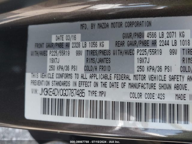 JM3KE4DY0G0787485 Mazda Cx-5 Grand Touring