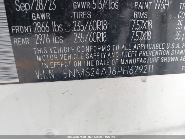 Hyundai Santa Fe Sel 2023 5NMS24AJ6PH629211 Image 9