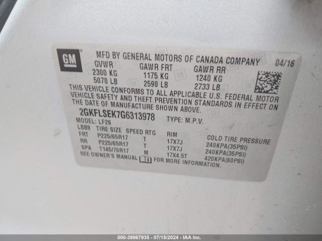 2GKFLSEK7G6313978 GMC Terrain Sle-1