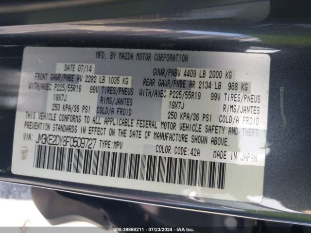 JM3KE2DY8F0509727 Mazda Cx-5 Grand Touring