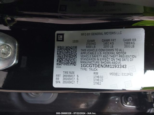 1GCGTDEN3M1193343 Chevrolet Colorado 4wd  Short Box Z71