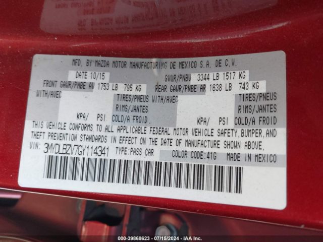 3MYDLBZV7GY114341 Scion IA