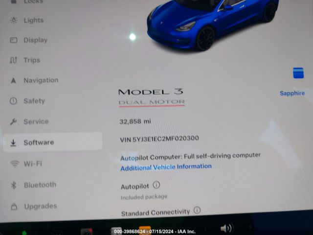 5YJ3E1EC2MF020300 Tesla Model 3 Performance Dual Motor All-wheel Drive