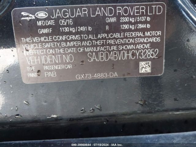 SAJBD4BV0HCY32852 Jaguar Xf 35t Premium