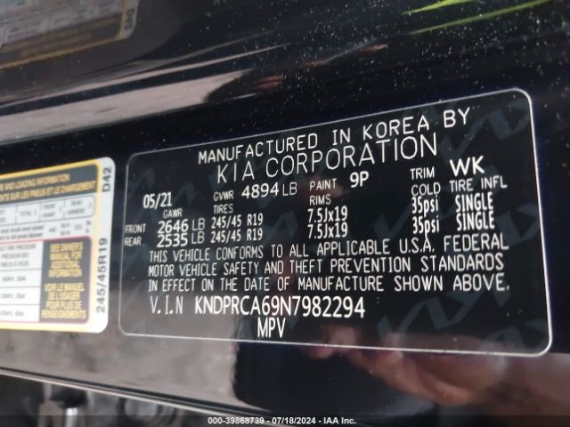 KNDPRCA69N7982294 KIA Sportage Sx Turbo
